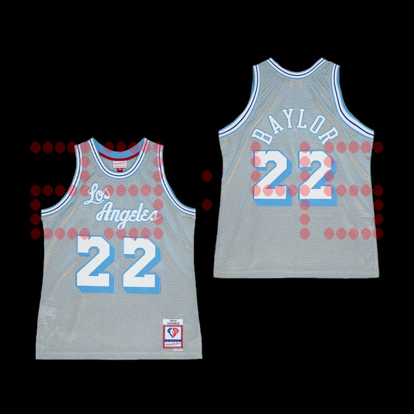 JERSEYS MITCHELL AND NESS NBA 75TH SILVER SWINGMAN ELGIN BAYLOR LOS ANGELES LAKERS 60-61